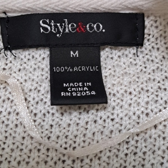 Style & Co Ombre Sweater Open Front Fringe Accent Size Medium - Picture 8 of 10